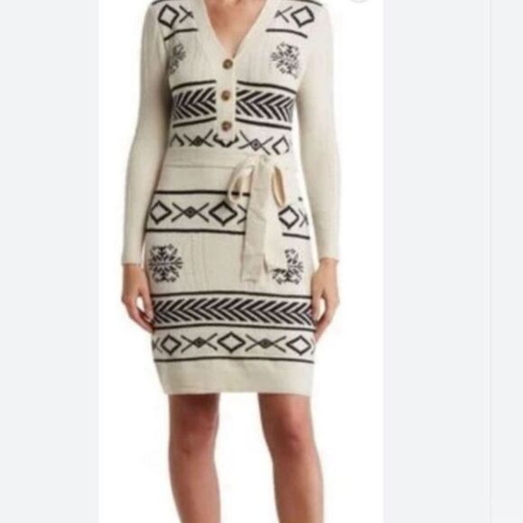 NWT Lucky Brand Jacquard Sweater Dress. - Picture 15 of 15